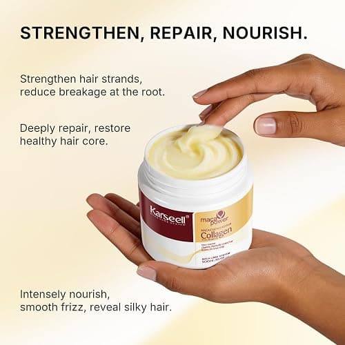 Karseell Collagen Hair Treatment Deep Repair Conditioning Argan Oil Collagen Hair Mask Essence for Dry Damaged Hair All Hair Types 16.90 oz 500ml thumbnail 5