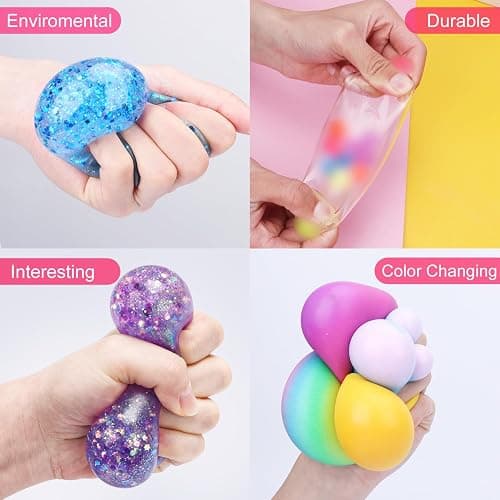 Stress Balls Set, Squishy Stress Ball, 4 Pack Squeeze Ball for Adults, Squeeze Ball for Adults Stress Relieve, Stress Relieve, Increase Entertainment thumbnail 3