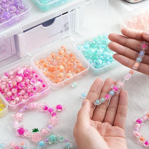 DILIBRA Bead Organizer Box, 46Pcs Small Bead Organizers and Storage Plastic Cases, Mini Clear Storage Containers Boxes with Hinged Lid for Diamond Painting Accessories Seed Jewelry Crafts thumbnail 9