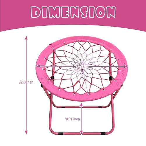 CAMP SOLUTIONS Bungee Chair Portable Foldable, Dish Chair Bunjo Game Chair for Outdoor and Indoor and Camping and BBQ (Pink) thumbnail 3