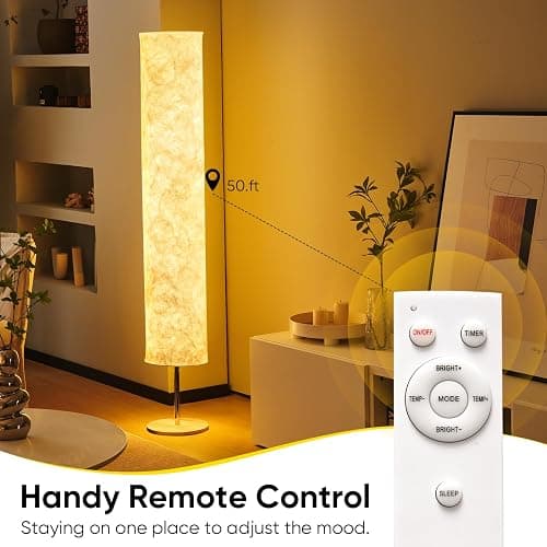 Soft Light Floor Lamp, 58 inch Simple Design Morden Slim Warm Light 3000K LED Tyvek Fabric Shade with LED Lamp for Living Room Bedroom Game Room thumbnail 2