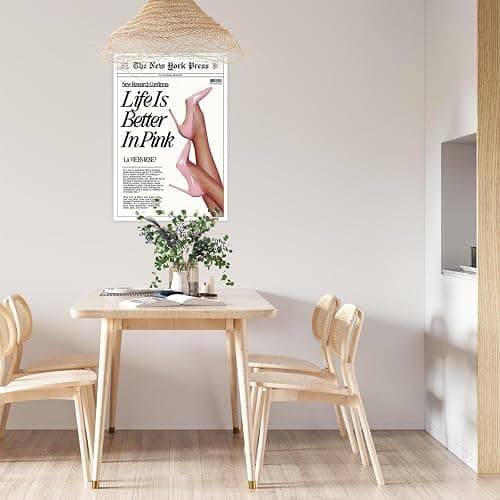 Trendy Baby Pink Poster Funny 70s Posters The New York Press Wall Art Life Is Better in Pink Hot Girl Canvas Prints Preppy Aesthetic Decor for Cool Girly Bedroom Room Home Dorm 16x24inch Unframed thumbnail 8