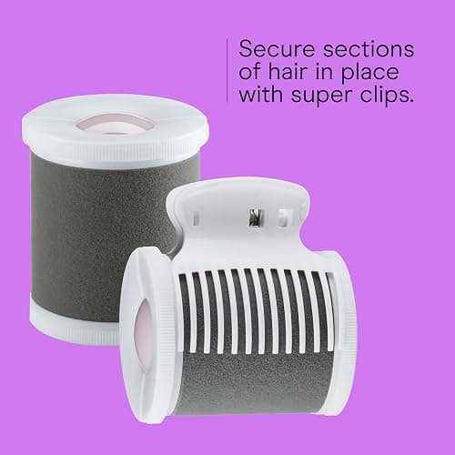 Conair Hot Rollers for Long, Medium & Short Hair, 8 Ceramic Flocked 2-Inch Heated Hair Rollers with Clips, Hot Curlers for Women, Volume & Curls, Amazon Exclusive, Lilac thumbnail 4