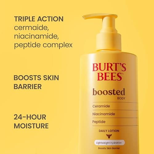Burt's Bees Christmas Gifts, Boosted Body Lotion, With a Ceramide, Niacinamide and Peptide Complex, Lightweight Daily Lotion, Tropical Scented, 13 oz. Bottle thumbnail 2