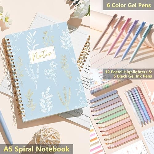 Bible Study Supplies Journaling Kit for Women with Bible Cover Case, Christmas Christian Gifts for Women, Bible Study Tools Accessories Set with Highlighters Pens, Pencil Case Notebook Annotation Kit thumbnail 6