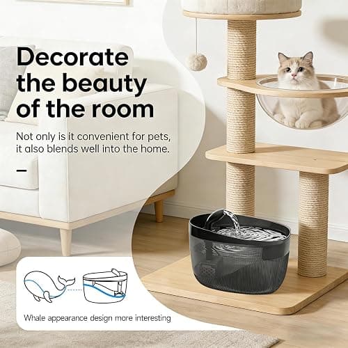 Cat Water Fountain, 74oz/2.2L, Automatic Pet Water Fountain Dual Flow Modes | Pet Water Fountain for Cats Inside, Cat Water Bowl Dispenser for Cats, Dogs, & Small Animals, with 4 Replacement Filters thumbnail 4