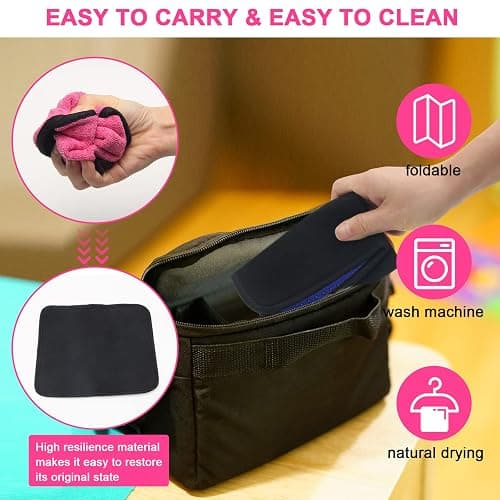 Anglekai 3 Pack Bowling Ball Towels, 10" x 8" Microfiber Bowling Shammy Accessories with Easy-Grip Dots Non-Slip (Blue+Purple+Pink) thumbnail 6