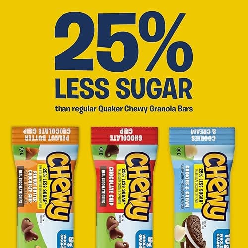 Quaker Chewy Granola Bars, 25% Less Sugar, 2 Flavor Variety Pack, (58 Pack) thumbnail 5