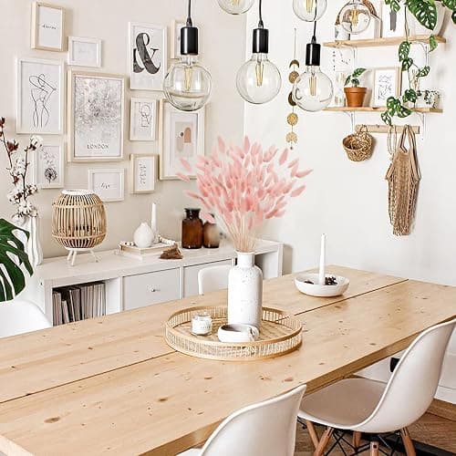 Uieke 17’’ Natural Bunny Tails Dried Flowers, 120 Pcs Dried Lagurus Ovatus, Dried Pink Pampas Grass Decor for Farmhouse Flower Arrangements Wedding Home Boho Party Decorations thumbnail 2