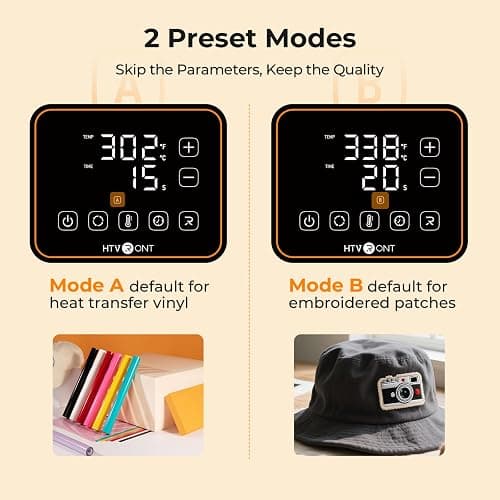 HTVRONT Auto Hat Press Machine - Hat Heat Press Machine with Precise Temp&Timer Control, A300 Hat Heat Press Machine for Caps with 2 Platens, Compatible with DTF Film, Embroidery Patches, Sublimation thumbnail 5