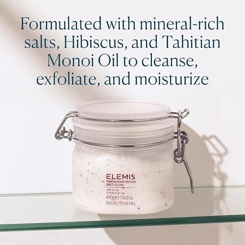 ELEMIS Frangipani Monoi Salt Glow 490g, Tropical Body Scrub To Exfoliate & Hydrate for Radiant Skin thumbnail 3