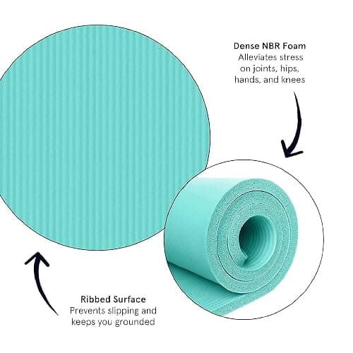 OZE SPORTS Yoga Mat, NBR Foam, Extra Thick, Non-Slip, High Density, Large, for Pilates, Gymnastics, HiiT and Fitness, with Free Carry Strap thumbnail 9