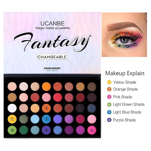 UCANBE Highly Pigmented Eye Makeup Palette, Matte Shimmer Metallic Eyeshadow Pallet Long Lasting Blendable Natural Colors Make Up Eye Shadows Cosmetics Gift Kit thumbnail 7