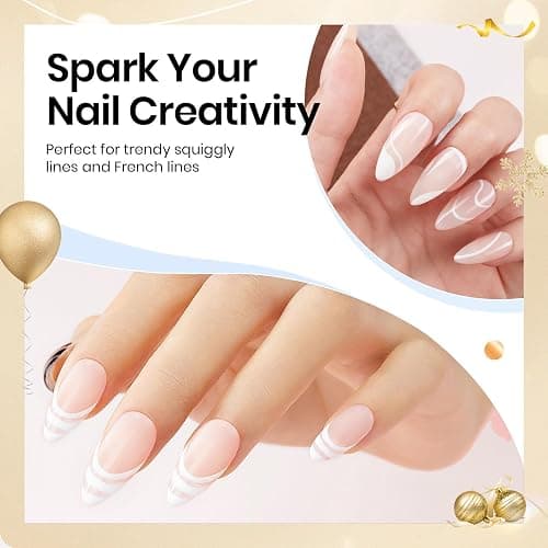 beetles Gel Polish Swirl Nail Art White Gel Liner Nail Polish 1 pcs 7ml Classic White Color Nails Art Paint for Thin French Tip Line Soak off Uv Lamp Manicure Salon thumbnail 3