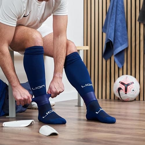LION SPORTSWEAR Football Sock Sleeves To Accompany Grip Socks - Fits Over Calf/Shin Pads - Variety Of Colors To Match Your Team Kit thumbnail 2