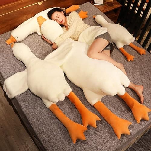 Srutirbo Giant White Goose Plush-75 in Soft Furry Swan Stuffed Animal Pillow,Huge Goose Plush Hugging Pillow Gifts for Every Age (75in) thumbnail 6