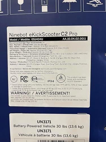 Segway Ninebot eKickScooter - Electric Scooter for Kids 6-14, w/t Adjustable Handlebar Height (Only C2 Pro) for Riders up to 132 lbs, Includes New Cruise Mode, UL-2272 Certified thumbnail 11