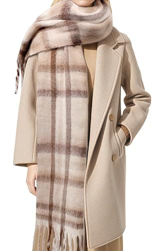 Passionbility Women's Winter Scarfs for Women, Mohair Vintage Scarf Large Chunky Scarf Cashmere Feel Blanket Wrap thumbnail 2