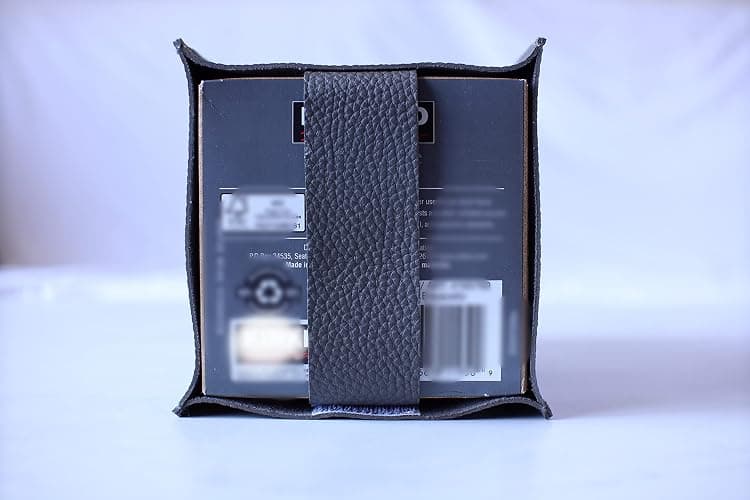Tissue Box Cover Holder, Square with Bottom Belt by Carrot's Den - PU Leather Decorative Organizer for Tabletop, Bathroom, Car, Office | Camel thumbnail 6