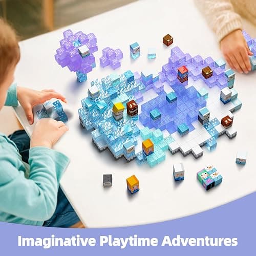 GobiDex 100PCS Magnetic Blocks Magnet Building Toys, Princess Castle Toys for Girls, Upgraded STEM Sensory Birthday Gift for Kids Age 3+ Years Old thumbnail 2