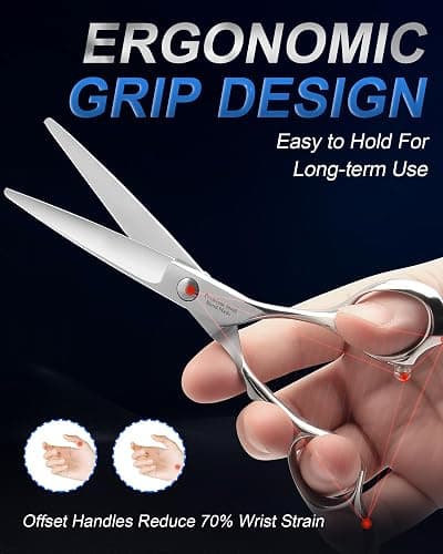 SEIMEIKEN Professional Hair Cutting Scissors 6" Japanese 440C Hair Scissors | Hair Cutting Shears for Men Women, Ultra-Sharp Smooth Cuts, with Combs, Haircut Scissors for Barbers, Home Stylists thumbnail 6