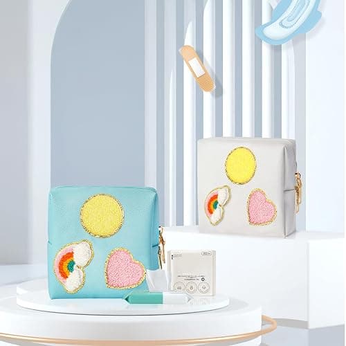 2 Pack Period Bag for Teen Girls, PU Sanitary Napkin Pad Bag, Period Pouch | Menstrual Pad Pouches Tampon Holder for Purse, Feminine Pads Liners, First Period Kit for Women thumbnail 5