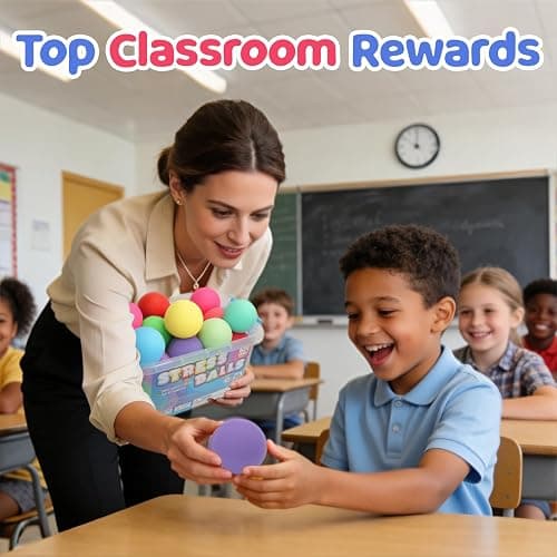 Slow Rising Stress Ball 50 Pack: Mini Squishy Ball for Kids Anxiety Relief, Hand Therapy Sensory Toy, Pull Stretch Fidget Toy, Prize Box Toys for Classroom, Bulk Toy for Teacher, Offices & Group thumbnail 2