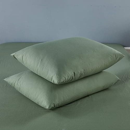 Sedefen Housse de Couette 220 x 240 cm Vert Sauge Coton lavé Couleur Unie - Parure de Lit 2 Personnes avec Fermeture Éclair - Aspect ridée Naturel Housse Couette avec 2 Taie d'oreiller 65x65 cm thumbnail 6