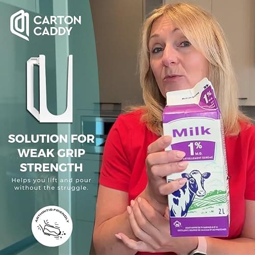 Carton Caddy XL Half Gallon Milk Carton Holder with Handle, Juice Box, Soda Bottle and Milk Half Gallon Holder with Handle, Rust Free, Dishwasher Safe, Reusable, Easy to Clean, Ergonomic thumbnail 5