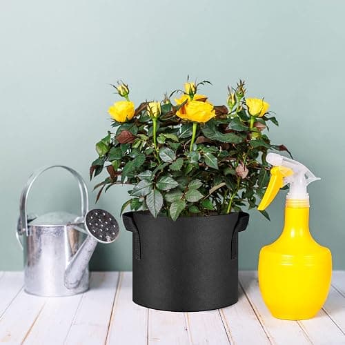 JNYONG 12-Pack 15 Gallon Thickened Non-Woven Grow Bags, Aeration Fabric Pots with Handles（Black） thumbnail 7