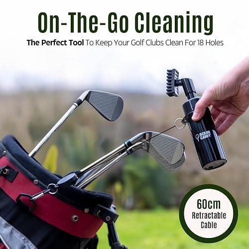 Golf Club Cleaner Brush with Built-In Water Spray - 180ml Storage & 60cm Extendable Cable. Golf Club Cleaner for Efficient Cleaning. Excellent Golf Gift for Men - Golf Accessories - Golf Brush thumbnail 3