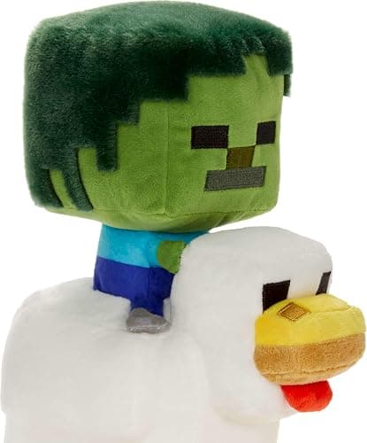 Mattel Minecraft Plush Zombie Chicken Jockey Toy, Collectible Stuffed Animal, 8-inch Soft Doll Inspired by Video Game Character​​ thumbnail 2