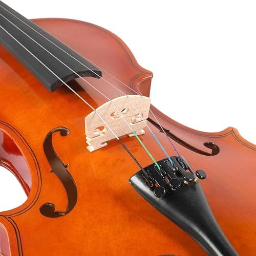 4/4 Full Size Acoustic Violin with Case Bow Rosin Strings Tuner Shoulder Rest, Natural Color thumbnail 8