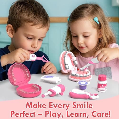 Lehoo Castle Doctor Kit for Toddlers 3-5 Girls, Kids Dentist Play Set, Toys for 3 4+ Year Old Girls, Pretend Play for Toddlers, Kids Doctor Playset, Medical Kits for Boys 3 4 5 thumbnail 2