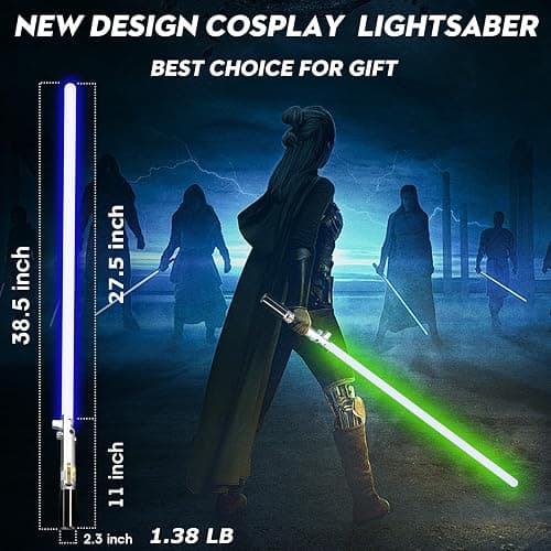 BSTSABER Pixel Lightsaber, Motion Control 39 Sets Sound Effects with 12 Colors Change Light Saber, Smooth Swing Metal Handle Lightsabers for Adults, Boys Cosplay Gifts (Pixel 39 Sets Sound Effects) thumbnail 2