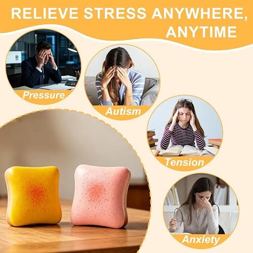 Slow Rising Squishy Bread 2 Pack, Sensory Fidget Toys for Adults & Teens Stress Relief Anxiety Melt, Realistic Butter Scented Squishy Soft Foam Toy for Office Desk Calming Gifts thumbnail 7
