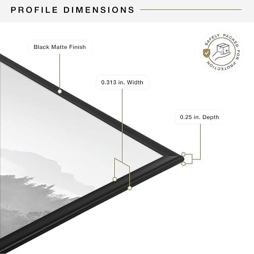 MCS Original Poster Frame 22.375x34 Black Lightweight Vertical & Horizontal Wall Hanging Large Picture Frame for Posters, Art Prints & Gallery Wall (2-Pack) thumbnail 7