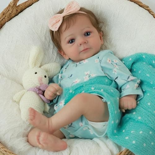 SCOM Lifelike Reborn Baby Dolls Girl - Felicia, 17-Inch Realistic-Newborn Baby Dolls with Weighted Soft Cloth Body, Real Life Cute Reborn Dolls with Gift Box for Kids Age 3+ thumbnail 6