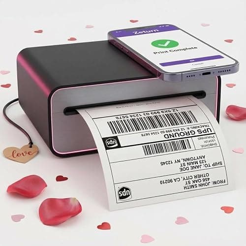 Zeturn 4x6 Thermal Shipping Label Printer - Wireless Bluetooth, Rechargeable Battery, No Ink Needed - for iPhone, Android, Home - Image 1