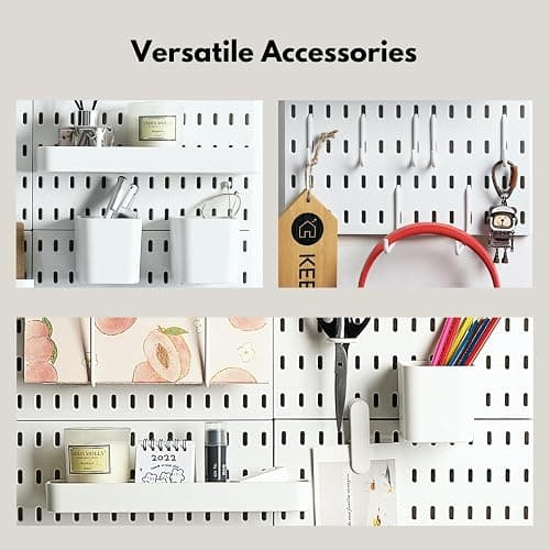Keepo Pegboard Combination Kit, Pegboards and Accessories Modular Hanging for Wall Organizer, Crafts Organization, Ornaments Display, Nursery Storage, Peg Board (White, 22″×22″) thumbnail 6