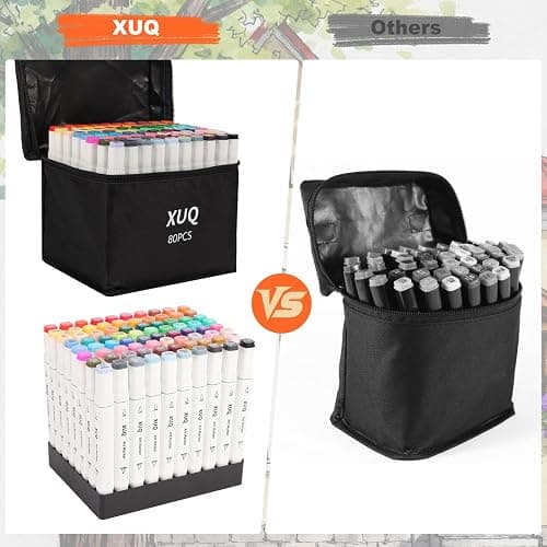 XUQ Alcohol Markers, 80 Colors Dual Brush Tip Permanent Art Markers, Coloring Marker, for Book Painting Card Making, Christmas gift for Adults Kids 8-12 Great Value Pack for Beginners thumbnail 4