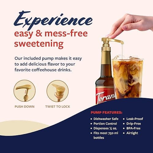 Torani Brown Sugar Cinnamon Coffee Syrup, Flavored Syrup for Drinks, Pump Included, 25.4 Fl Oz - Brown Sugar Cinnamon thumbnail 5
