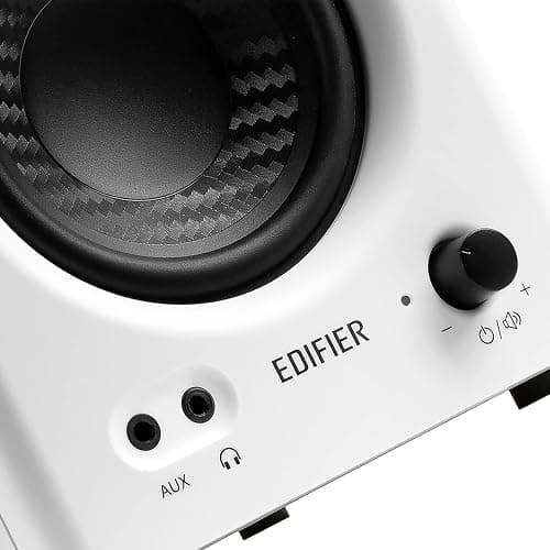 Edifier MR4 Powered Studio Monitor Speakers, 4" Active Near-Field Monitor Speaker - White (Pair) thumbnail 4