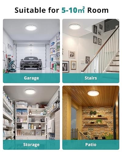 wowatt Battery Operated Ceiling Light Rechargeable Ceiling Lights with Remote Wireless Shower Lighting 3000K 4500K 6500K 7.48in Dimmable Timing Overhead Light for Closet Shower Living Room thumbnail 8