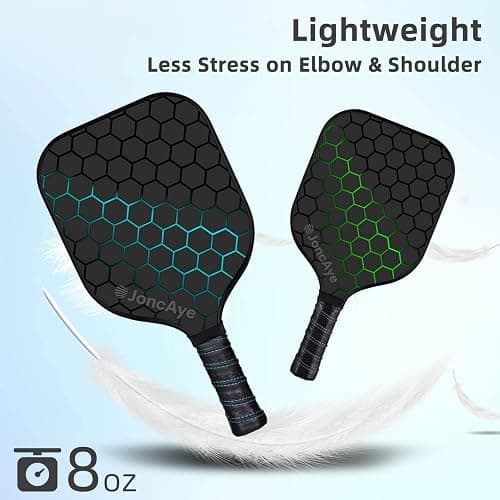 JoncAye Pickleball-Paddles-Set of 4 or 2 Rackets with Balls and Bag, USAPA Approved Pickle-Ball Equipment with Accessories, Fiberglass Graphite Pickleball Racquet Set for Men, Women, Kids, Adults - BLITZ 4-PK thumbnail 2