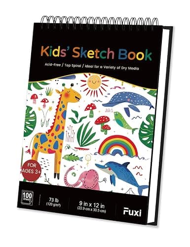 Sketch Book for Kids, 9" x 12" Kid Sketchbook, 100 Sheets (73lb/120gsm) Thick Drawing Paper for Kids, Spiral Sketch Pad for Kid, Easter Basket Stuffers. thumbnail 9