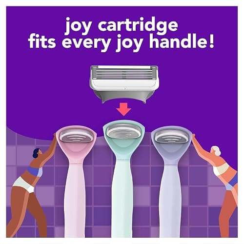 joy Razors for Women, 1 Handle, 4 Razor Blade Refills, Lavender, Lubrastrip to Help Avoid Skin Irritation - 1 handle + 4 refills thumbnail 5