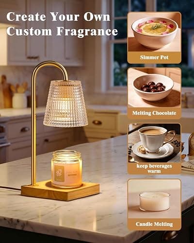 Hong-in Candle Warmer Lamp with Timer Dimmer,Birthday Gifts for Women Mom Sister,House Warming Gifts New Home Room Decor,Vintage Wax Warmer for Scented Wax Jar Candles thumbnail 8