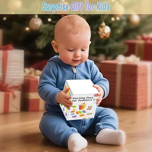 3 in 1 Wooden Shape Color Sorting Toddler Travel Toy 12 to 36 Months, Educational Sensory Learning Toys, Holiday Birthday Gifts for Kids (Original) thumbnail 7