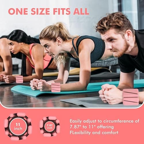 Wrist Weights, Ankle Weights for Women Men, Adjustable Wrist Weighted Bracelet for Home Gym Workout, Running, Yoga, Exercise, Strength Training, Set of 2 (1LB Each) thumbnail 7